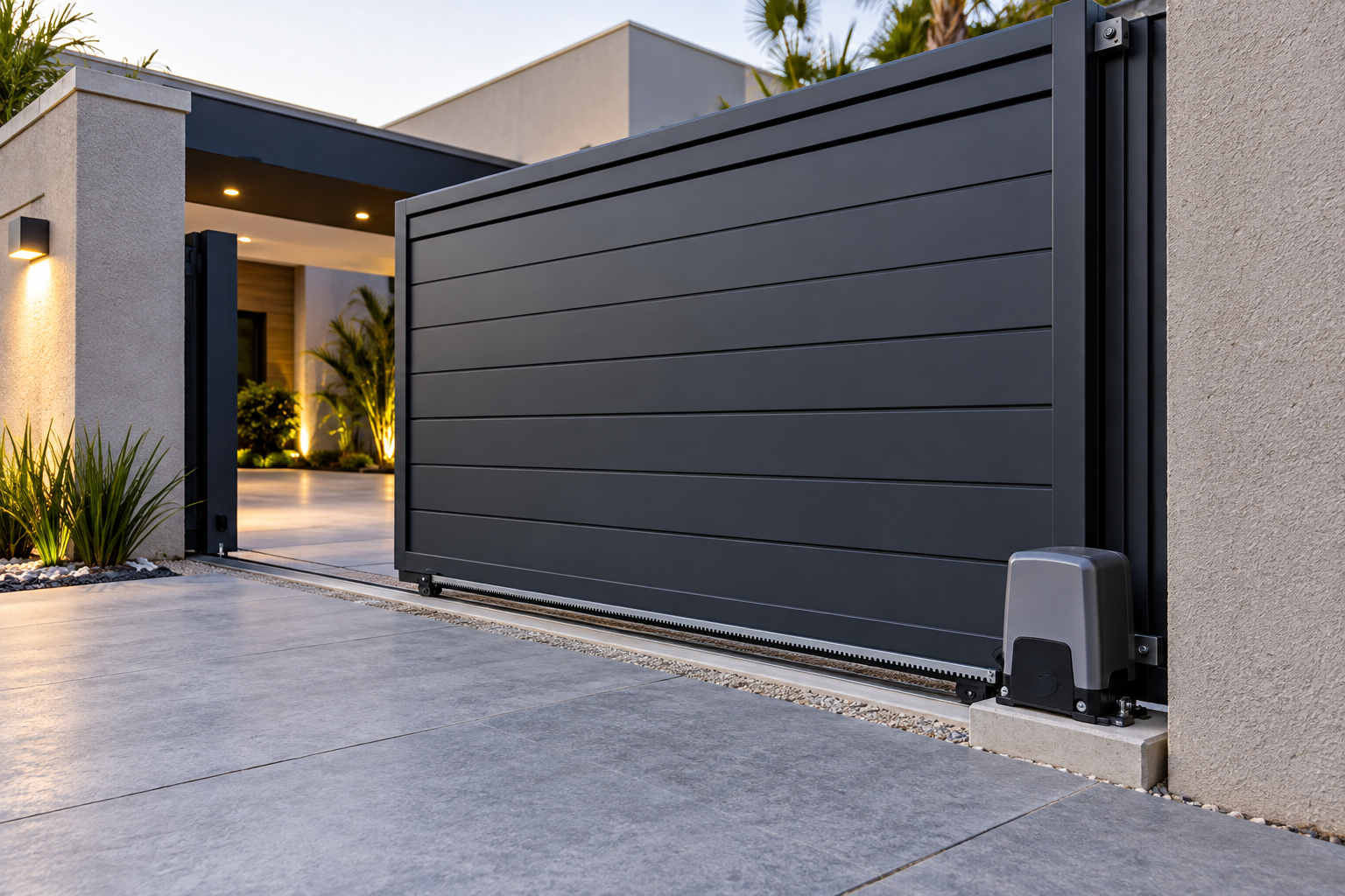 portão automatizado instalado em uma entrada residencial